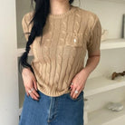 폴로 랄프로렌 케이블 반팔 스웨터 착용 이미지