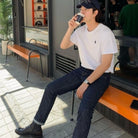 폴로 랄프로렌 로고 반팔 티셔츠 착용 이미지