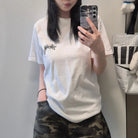 스투시 체리 오버핏 반팔 티셔츠 착용 이미지