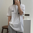 스투시 체리 오버핏 반팔 티셔츠 착용 이미지
