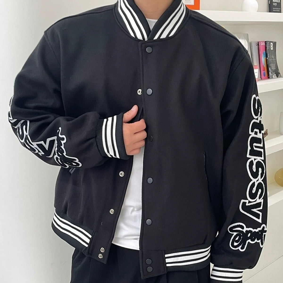 스투시 컴피티션 바시티 재킷 115748 착용 이미지