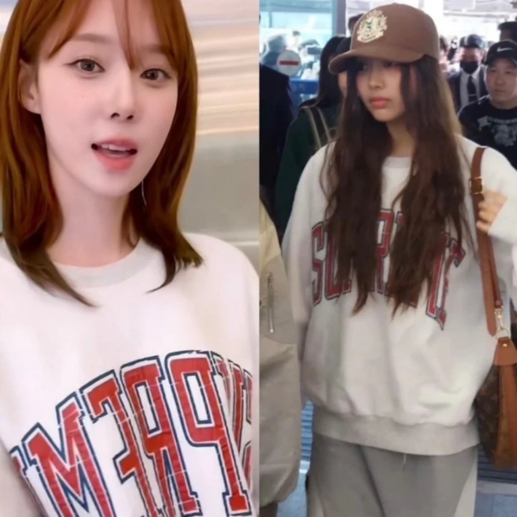 슈프림 인사이드 아웃 맨투맨 착용 이미지