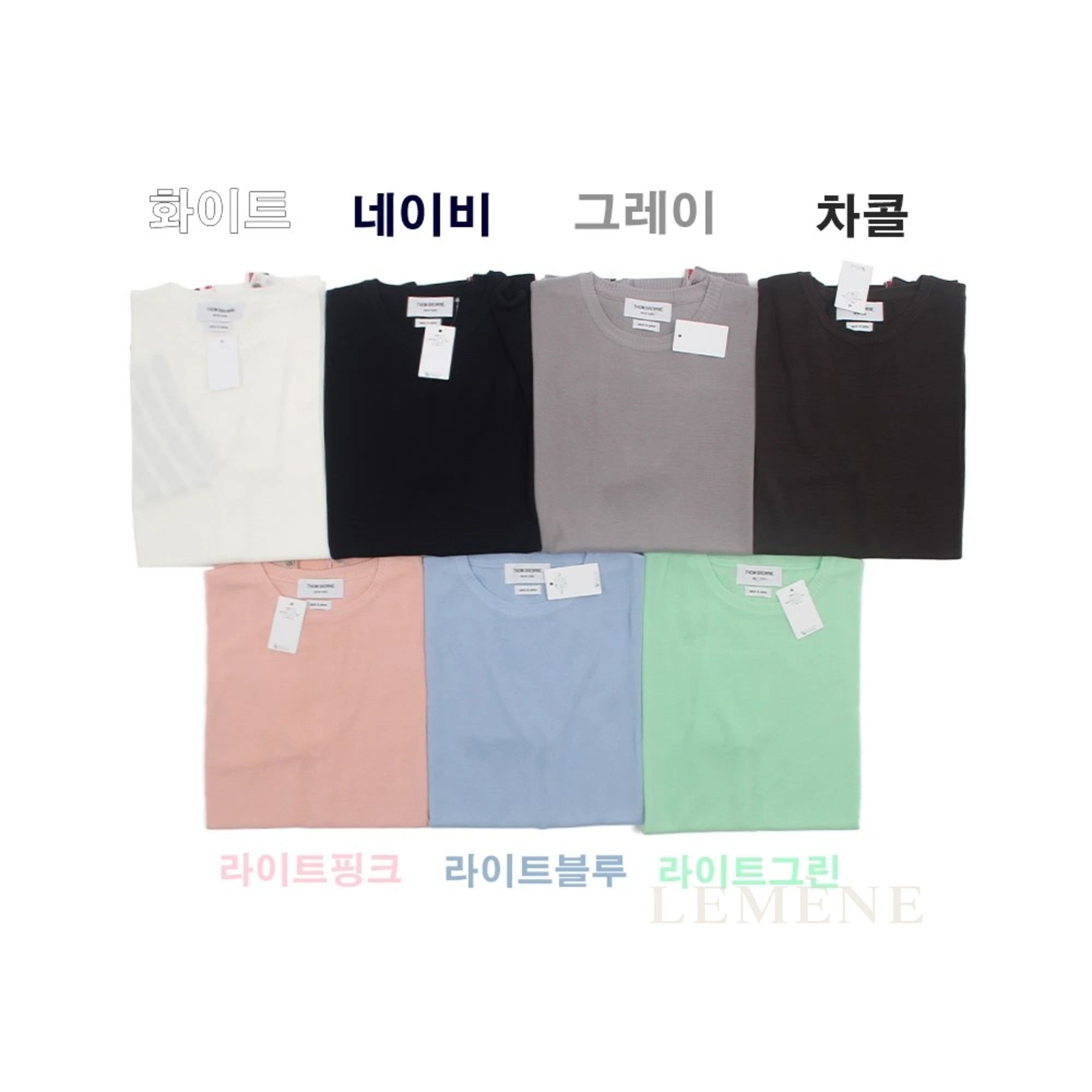 톰 브라운 스프라이프 오버핏 반팔 니트 디테일 이미지